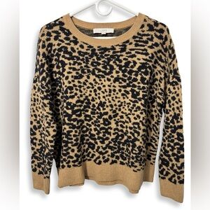 LOFT Cheetah Print Brown and Black Sweater P2P 23” Women size Large